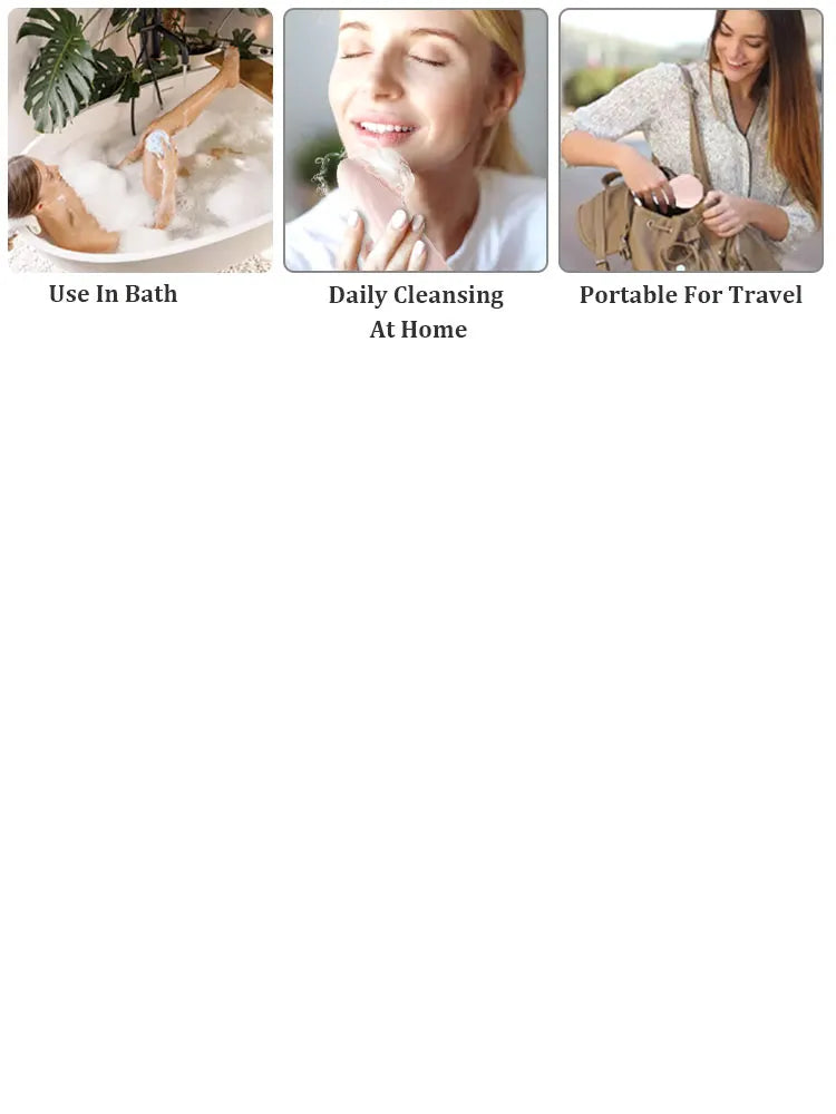 Sonic Waterproof Facial Cleansing Brush for Men & Women Rechargeable Exfoliating Electric Face Scrubber Cleanser Brush