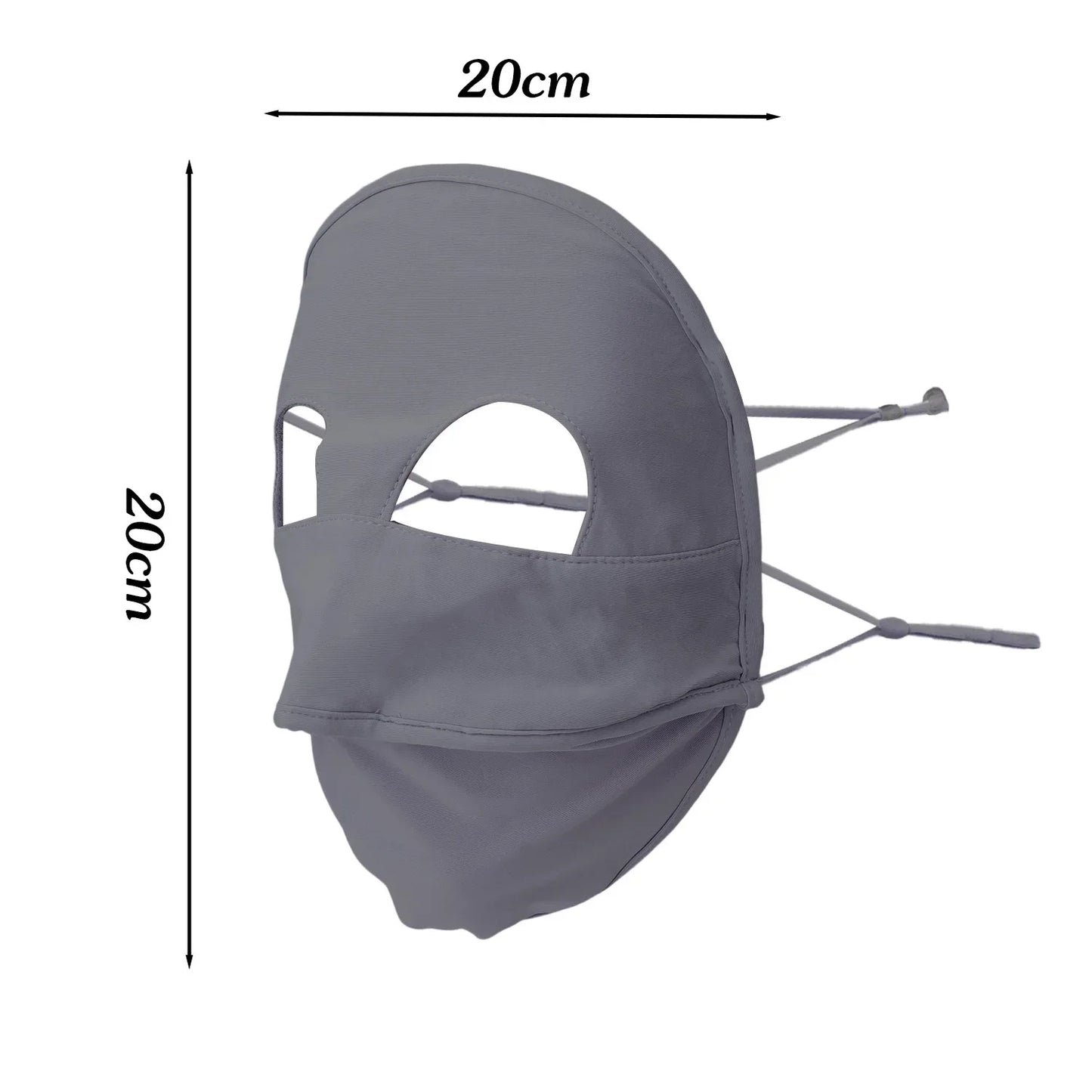 Summer Full Cover Face Mask Sunscreen Mask Ice Silk Nylon Sun Protection Soft Breathable Outdoor Sports Anti-UV Face Cover Scarf
