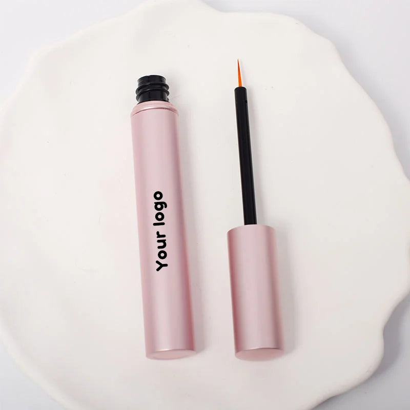 Customized Logo: 100 Pieces, Round Rose pink Lip Gloss Tubes, DIY Eyeliner and Eyelash Tubes, Packaged in Empty Bottles
