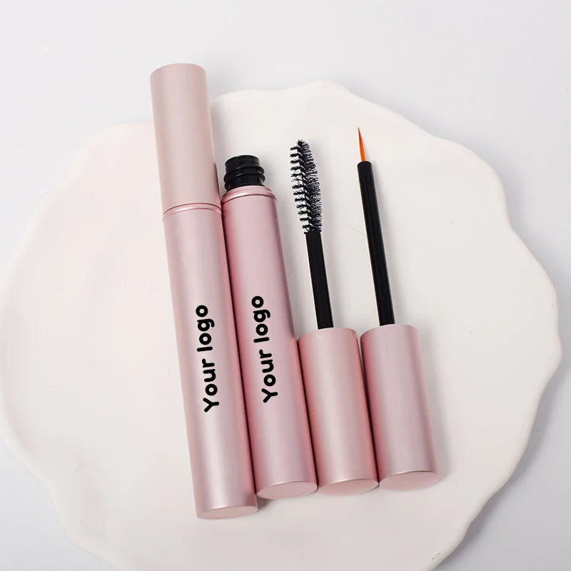 Customized Logo: 100 Pieces, Round Rose pink Lip Gloss Tubes, DIY Eyeliner and Eyelash Tubes, Packaged in Empty Bottles