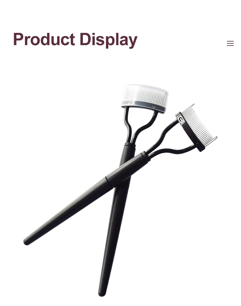 New Black Pink Eyelash Curler Metal Eyelash Brush Comb Portable Lash Separator Foldable Mascara Curl Beauty Makeup Cosmetic Tool