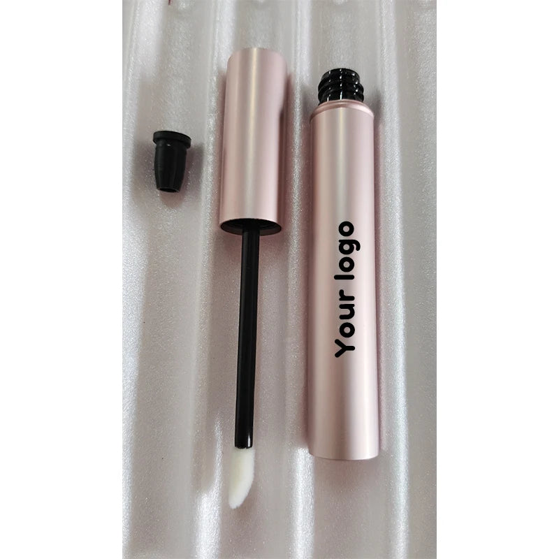 Customized Logo: 100 Pieces, Round Rose pink Lip Gloss Tubes, DIY Eyeliner and Eyelash Tubes, Packaged in Empty Bottles