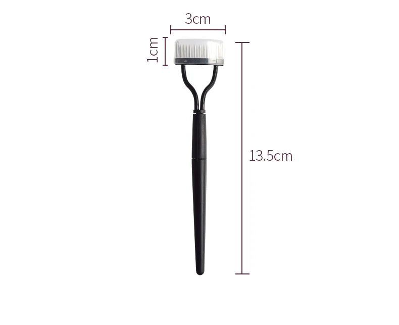 New Black Pink Eyelash Curler Metal Eyelash Brush Comb Portable Lash Separator Foldable Mascara Curl Beauty Makeup Cosmetic Tool