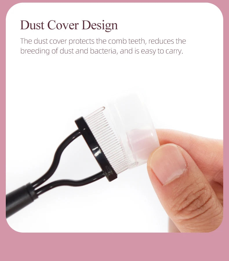 New Black Pink Eyelash Curler Metal Eyelash Brush Comb Portable Lash Separator Foldable Mascara Curl Beauty Makeup Cosmetic Tool