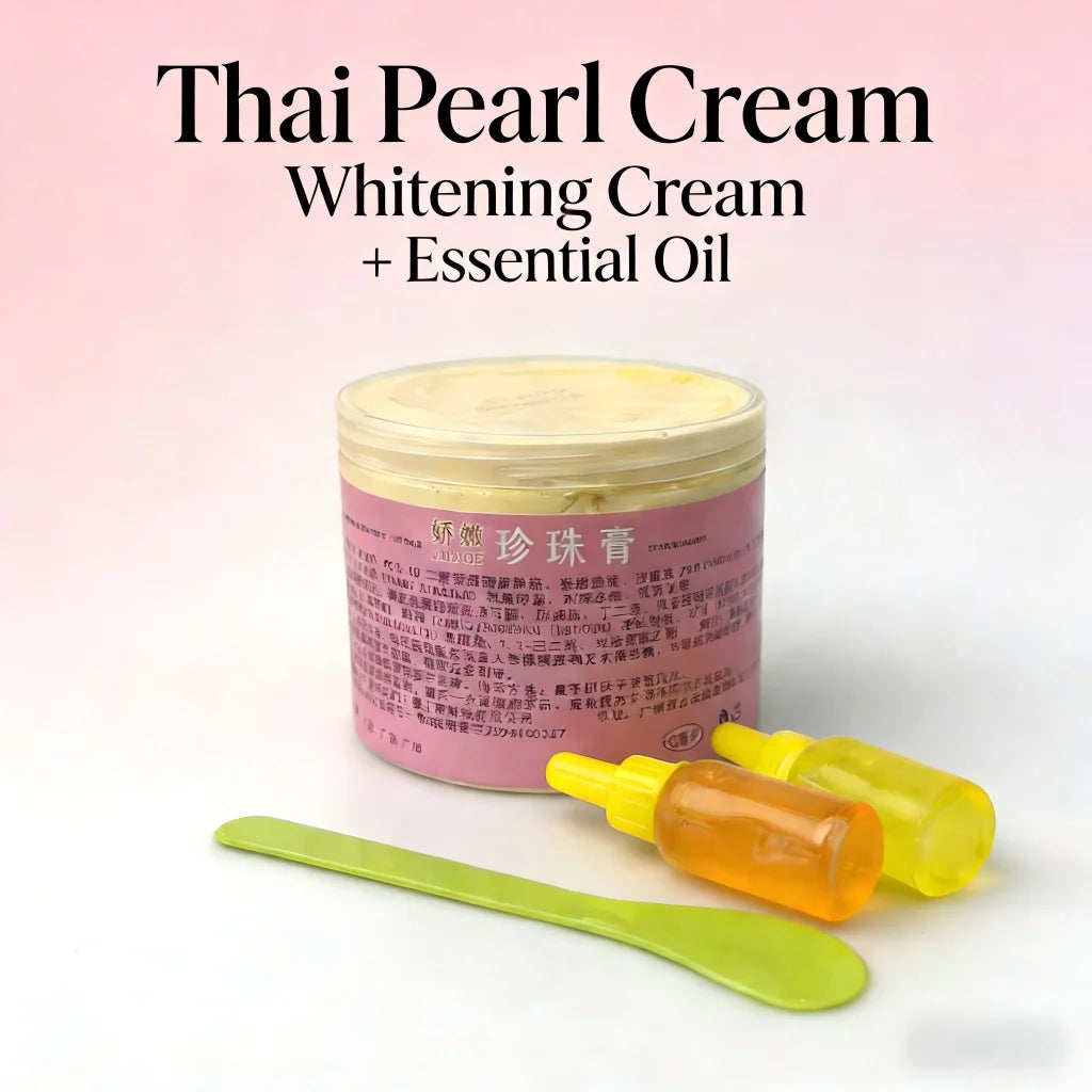 250g Pearl Ginseng Cream Set Vitamin C Niacinamide Serums for Brighten Dark Spots Knees Underarms Even Skin Tone