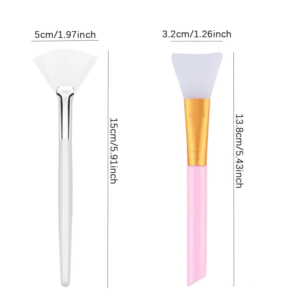 7Pcs DIY Face Mask Brush Set Soft Applicator Brushes Makeup Tools Soft Fan Facial Brushes Acid Applicator Brush Silicone Brush