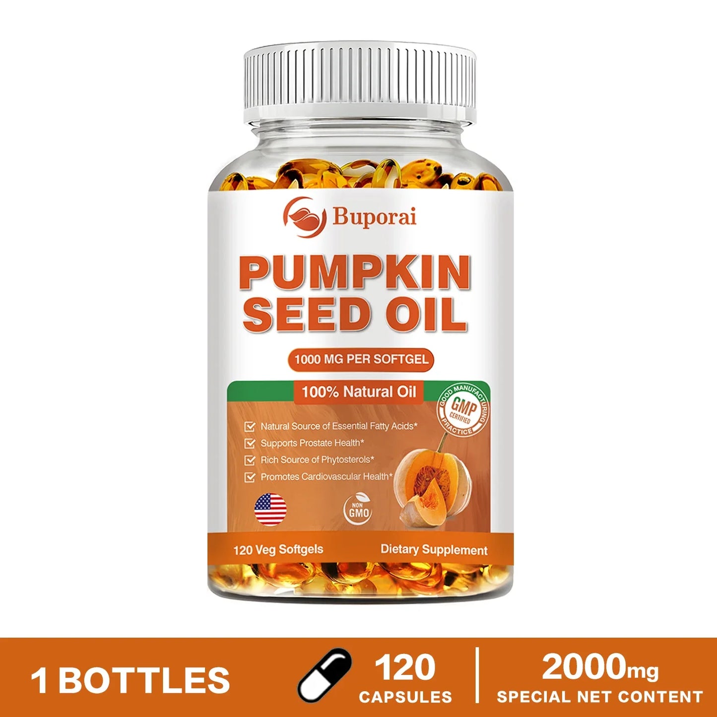 Pumpkin Seed Oil - Promotes Hair Growth, Urinary Tract and Prostate Health, Cardiovascular Support Supplement