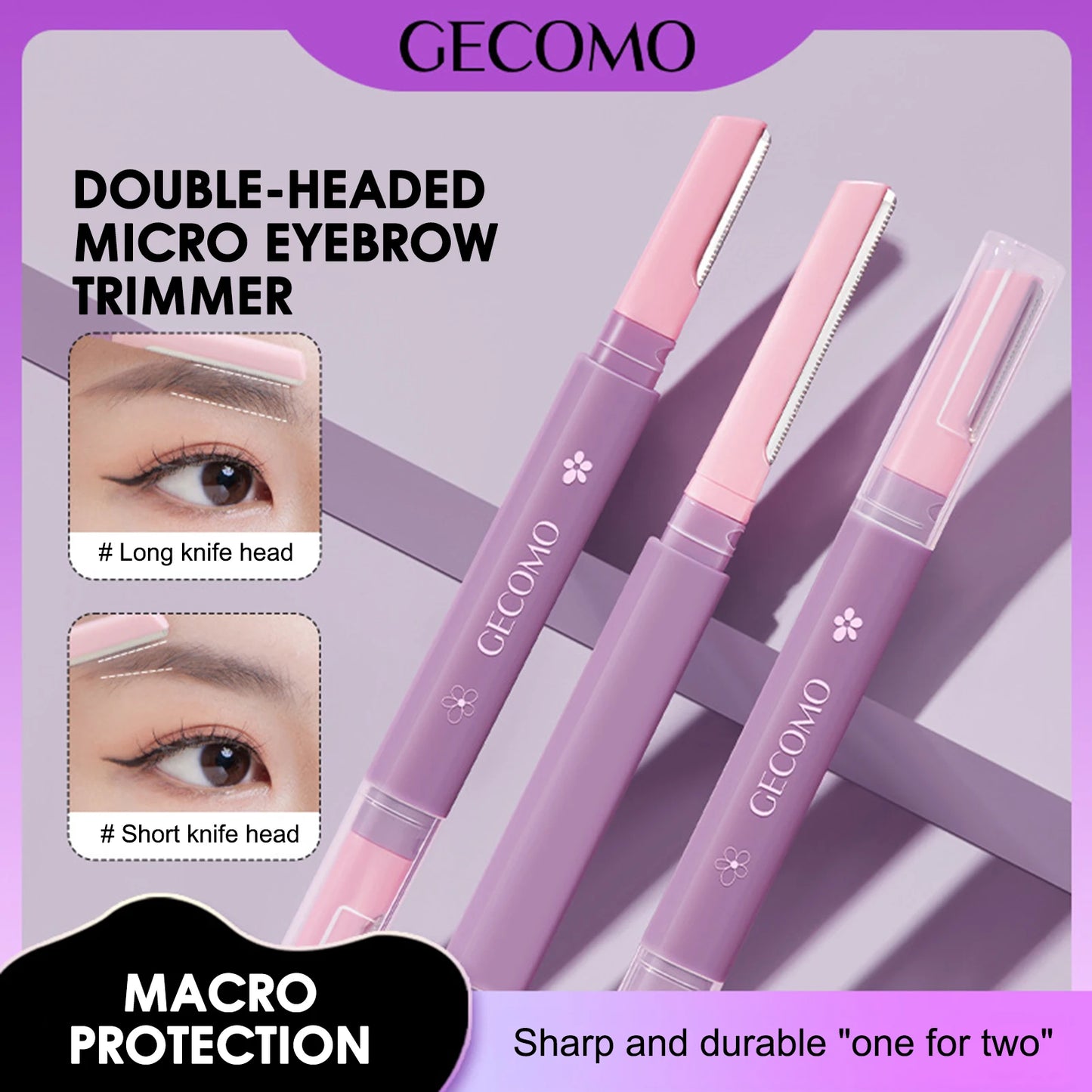 Double Head Facial Razors Eyebrow Shaper Lips Body Hair Blade Eyebrow Trimmer With Cover Safety Anti-scratch Beauty Makeup Tools