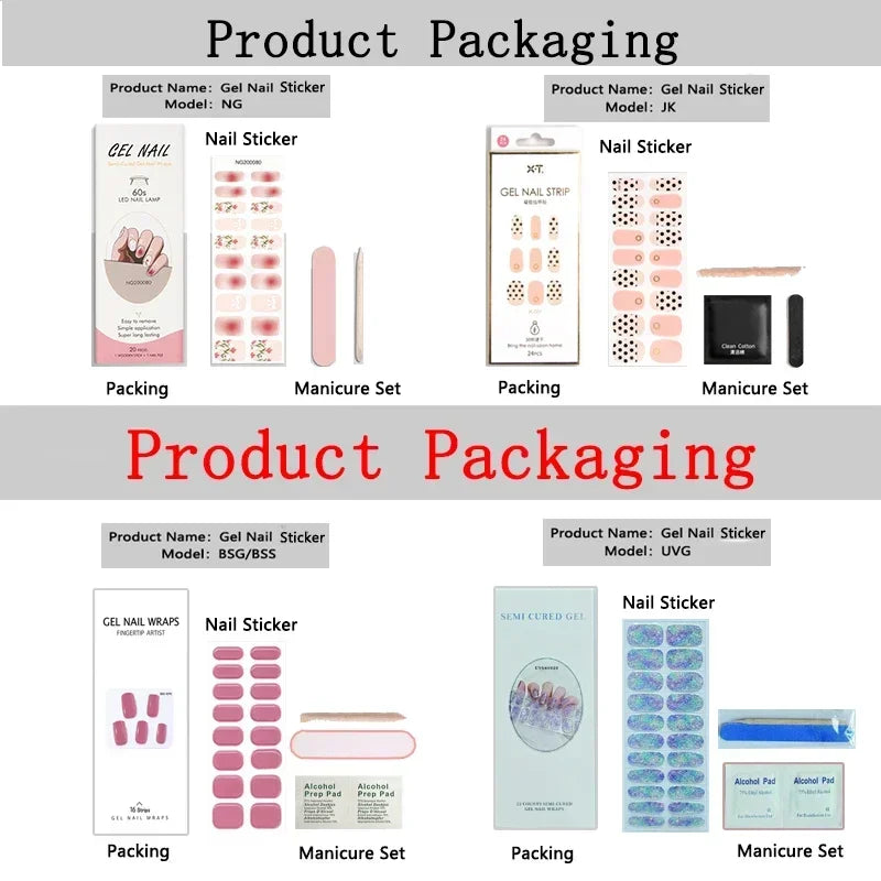 1 Sheet UV Lamp Cured Gel Nail Patch Slider Adhesive Full Cover Long Lasting Gel Nail Sticker Nail Beauty Hardening Tool