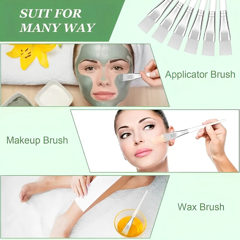 2/4/6/12pcs Facial Mask Brush Soft-head Facial Applicator Brush with Clear Plastic Handle for Spa & Salon Use Skin Care Tools