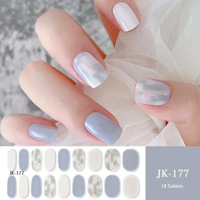 1 Sheet UV Lamp Cured Gel Nail Patch Slider Adhesive Full Cover Long Lasting Gel Nail Sticker Nail Beauty Hardening Tool