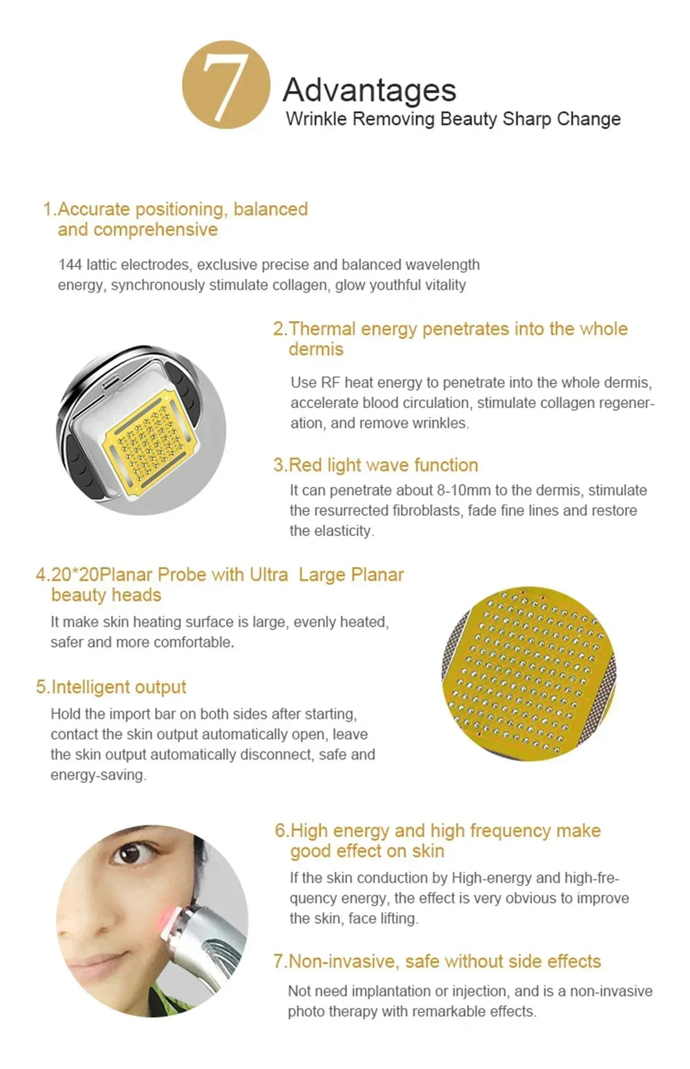 RF Radio Frequency Face Lifting Device Dot Matrix Beauty Massager Home Wrinkle Remover Skin Tightening Facial Massage Machine