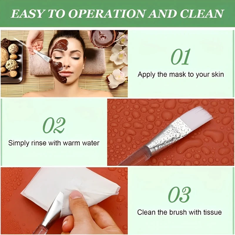2/4/6/12pcs Facial Mask Brush Soft-head Facial Applicator Brush with Clear Plastic Handle for Spa & Salon Use Skin Care Tools