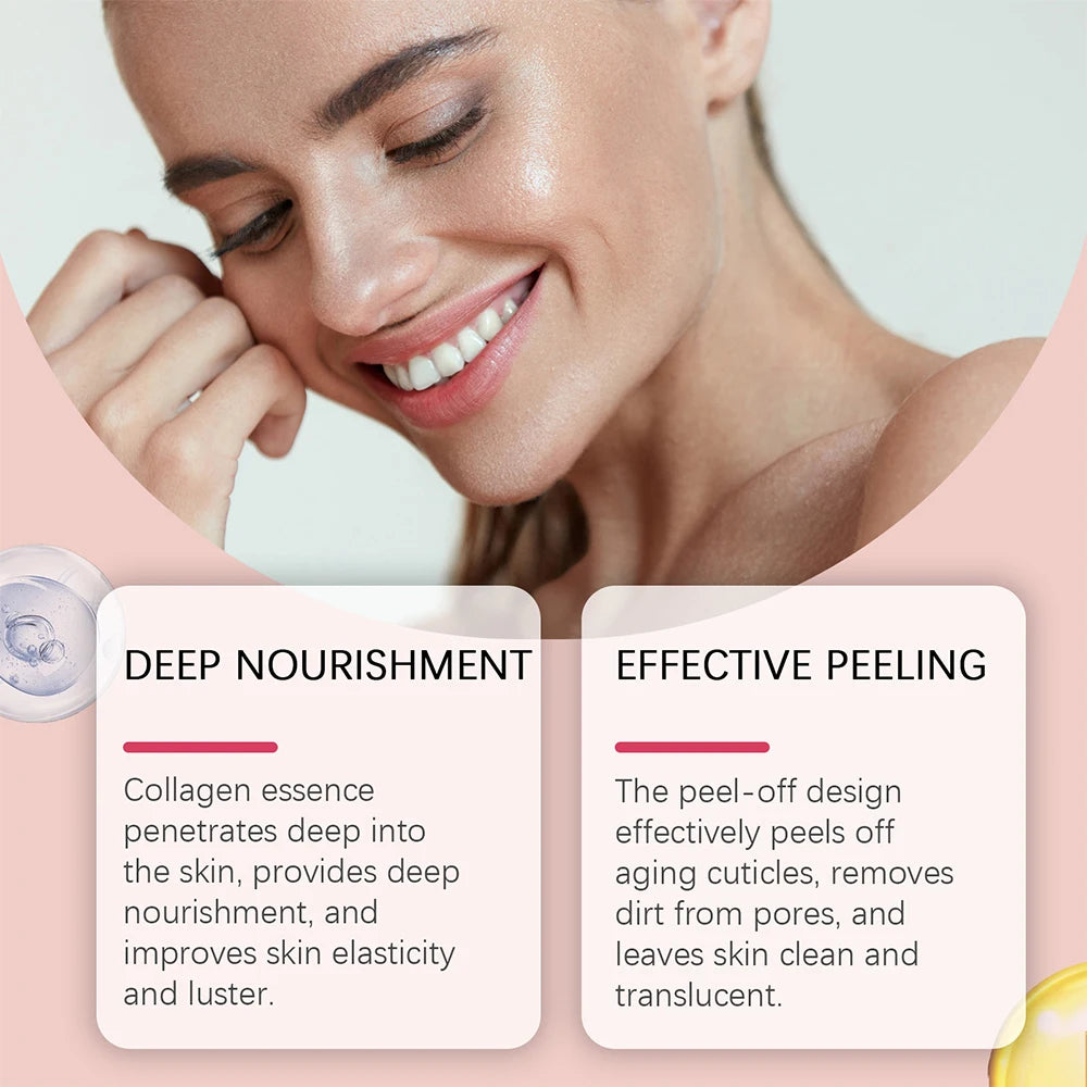 2pcs Collagen Overnight Facial Mask Deep Pore Cleansing Peel off Oil Control Turmeric Night Face Mask for Skin Care