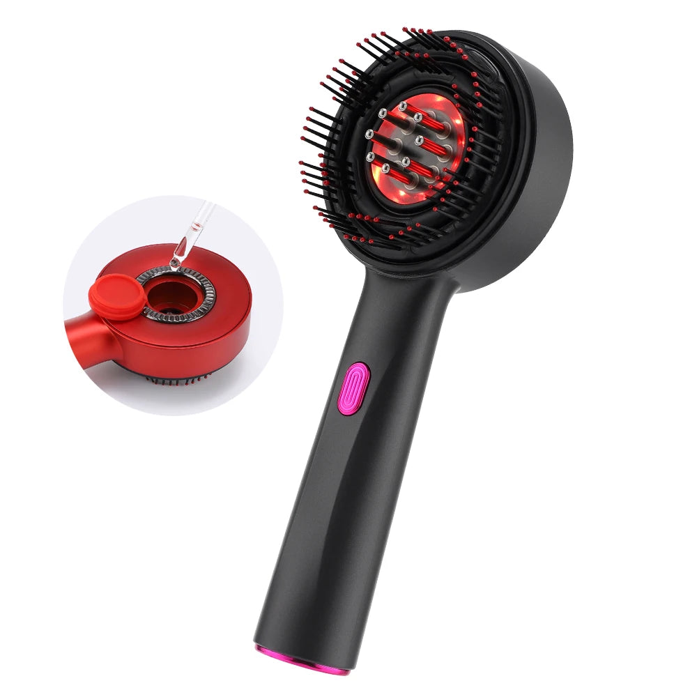 Electric Head Massager Hair Growth Comb Scalp Relax Massager LED Light Therapy Anti Hair Loss Scalp Brush Liquid Oil Applicator