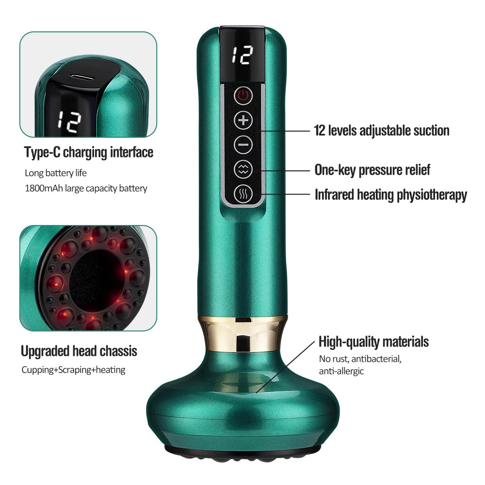 Intelligent Suction Medical Cupping Set Beauty Massager Glass Jars Anti Cellulite Cupping Vacuum Slimming Guasha Massage