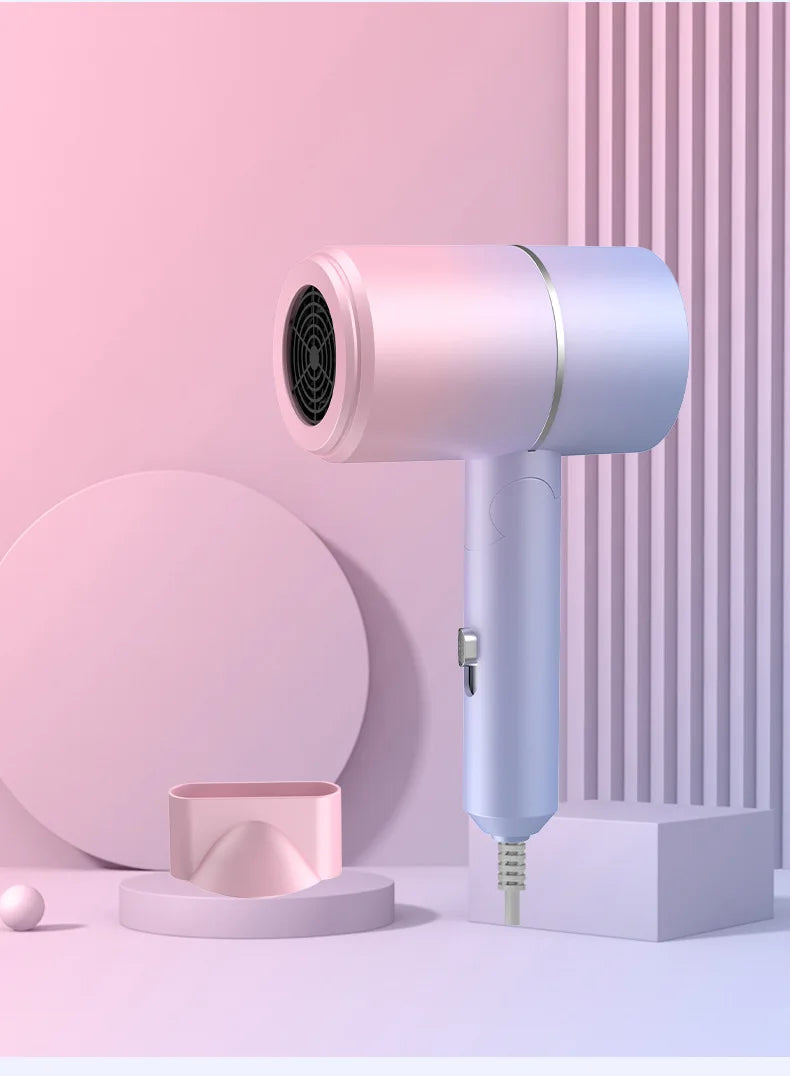 Folding Hairdryer High Power Negative Ion Hair Dryer Home Thermostatic Travel Portable Silent Hair Brush Dryer 2025
