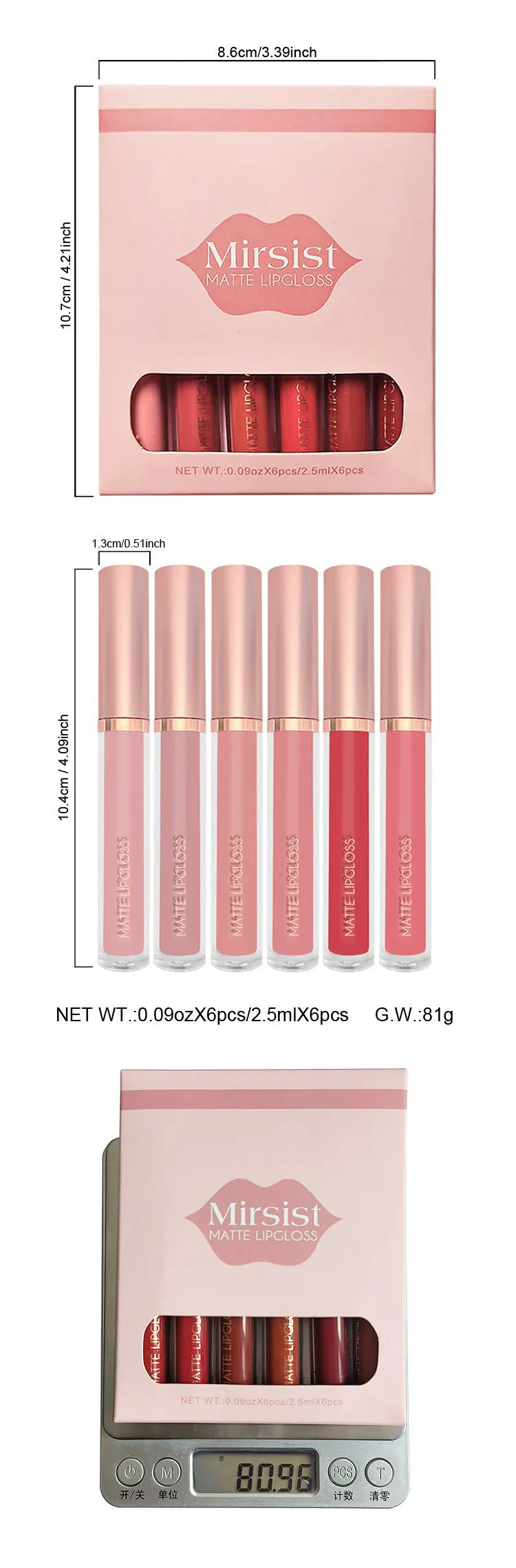 Matte Liquid Lipstick Set 6Colors Waterproof Sweat Proof Lip Glaze Long Lasting Moisturizing LipGloss No Smudge makeup Cosmetics