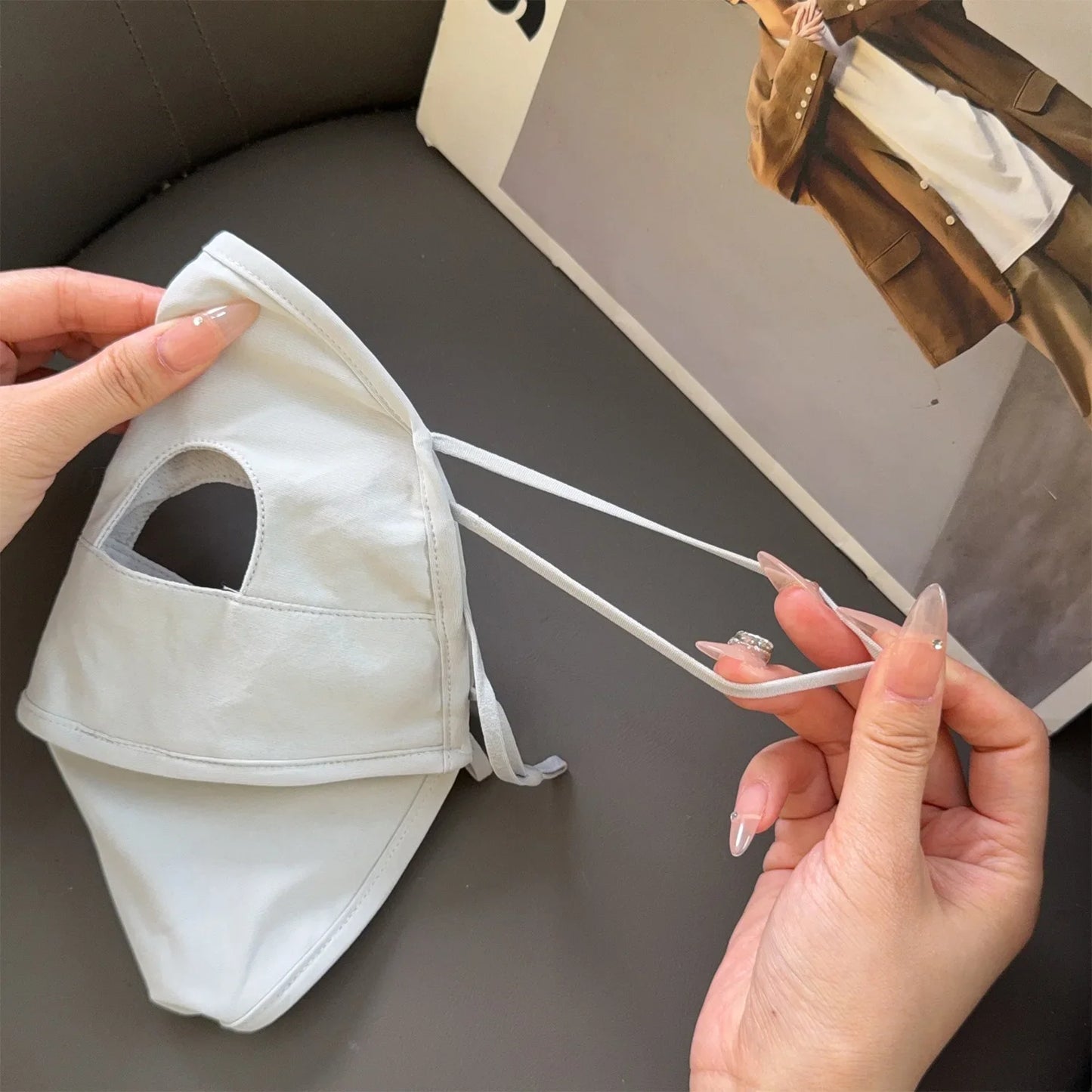 Summer Full Cover Face Mask Sunscreen Mask Ice Silk Nylon Sun Protection Soft Breathable Outdoor Sports Anti-UV Face Cover Scarf