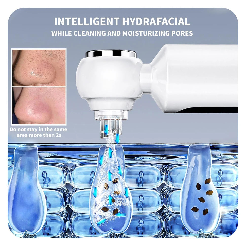 Hot Compress Blackhead Remover Skin Tag Remover Deep Dirt Skin Cleaning Machine with 6 Suction Heads Electric Beauty Device