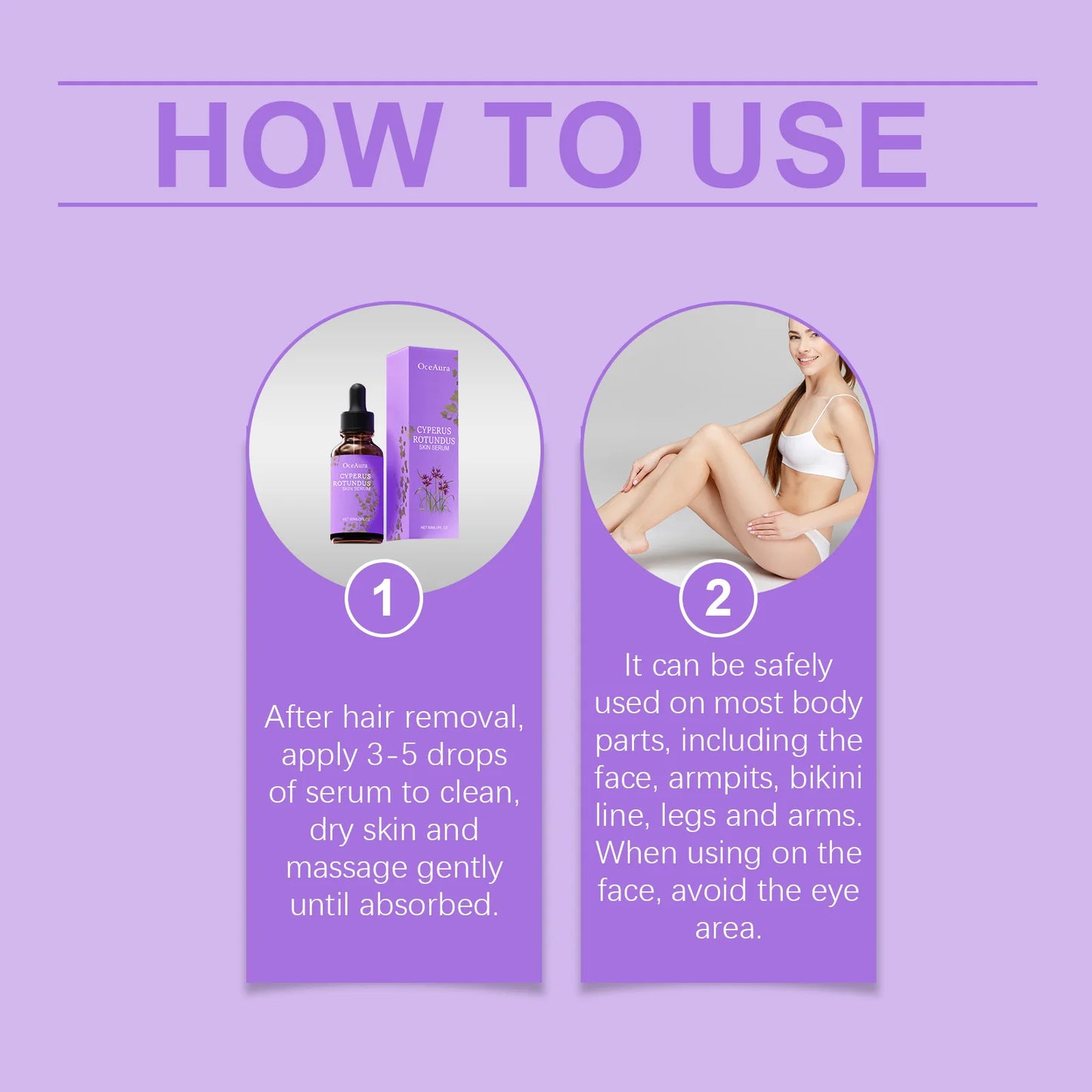 Cyperus Rotundus Skin Serum Natural Hair Removal Oil Women Body Hair Removal Liquid Hair Growth Inhibitor Non-Irritating Safe
