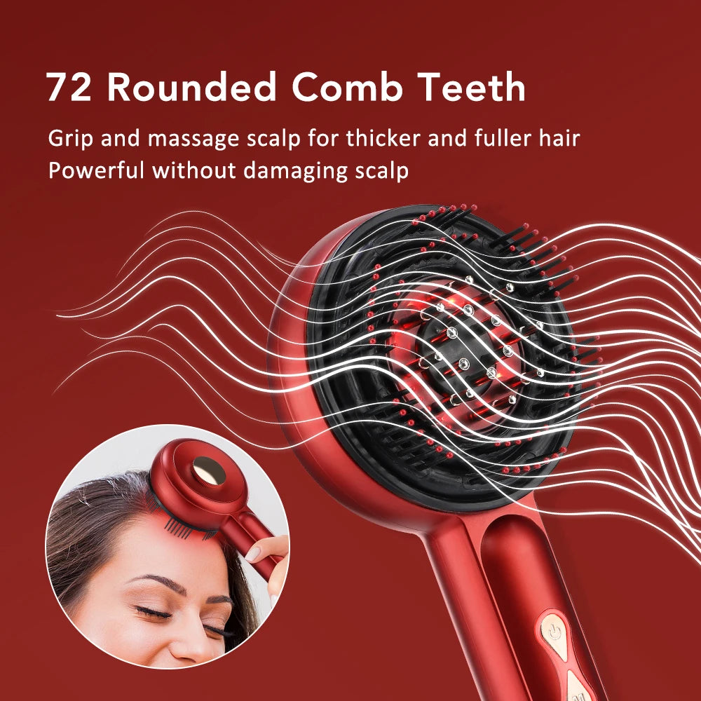 Electric Head Massager Hair Growth Comb Scalp Relax Massager LED Light Therapy Anti Hair Loss Scalp Brush Liquid Oil Applicator