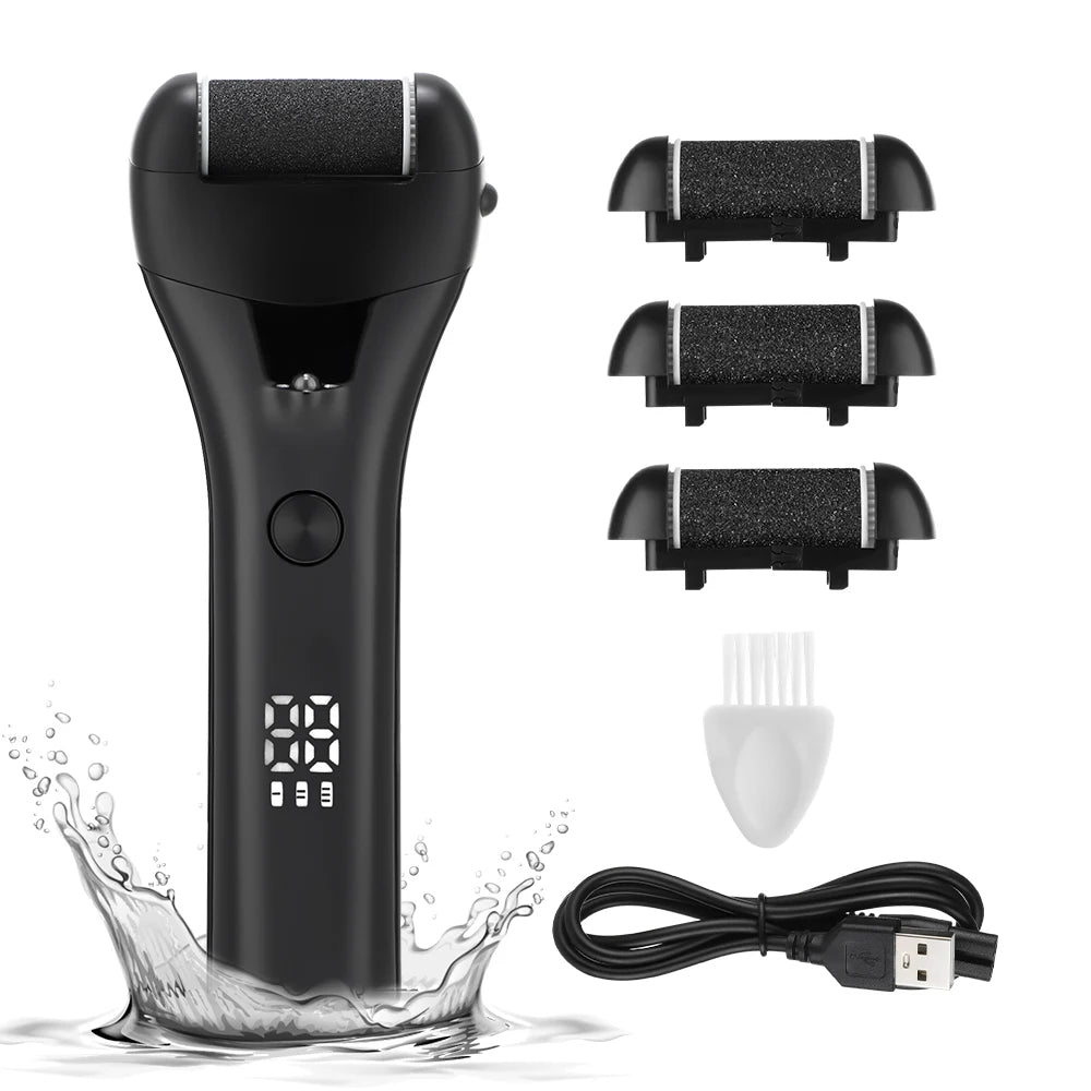 Electric Foot Grinder with Digital Display Rechargeable Callus Remover IPX4 Portable Foot File Heel Dead Skin Callu Removal Tool
