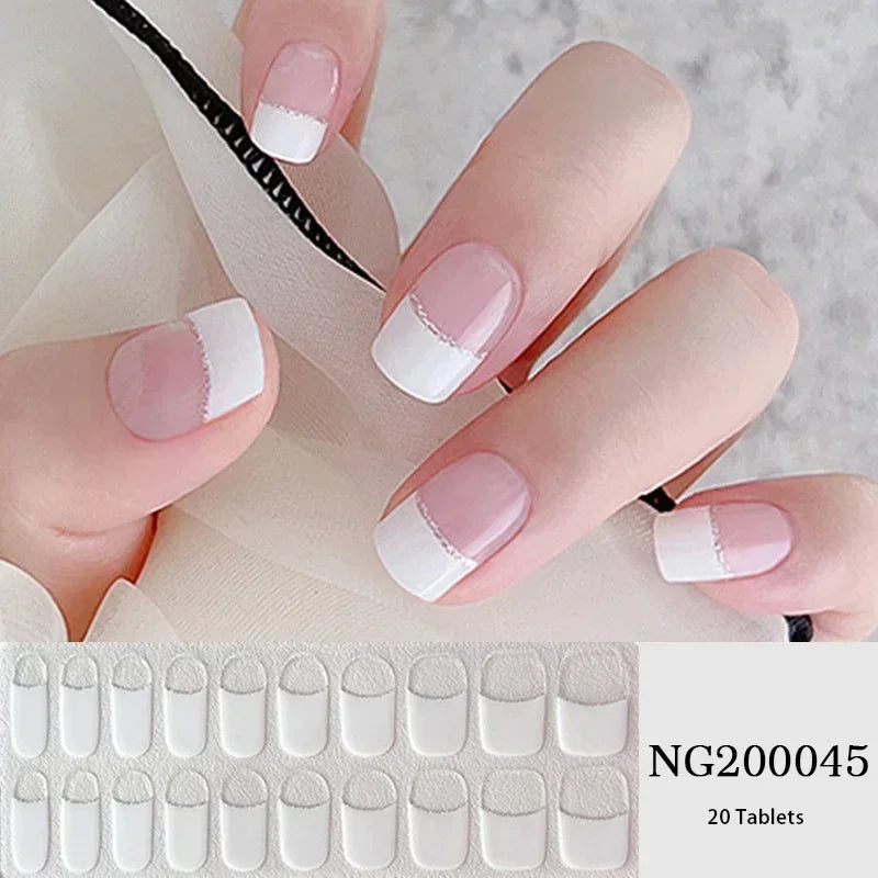 1 Sheet UV Lamp Cured Gel Nail Patch Slider Adhesive Full Cover Long Lasting Gel Nail Sticker Nail Beauty Hardening Tool