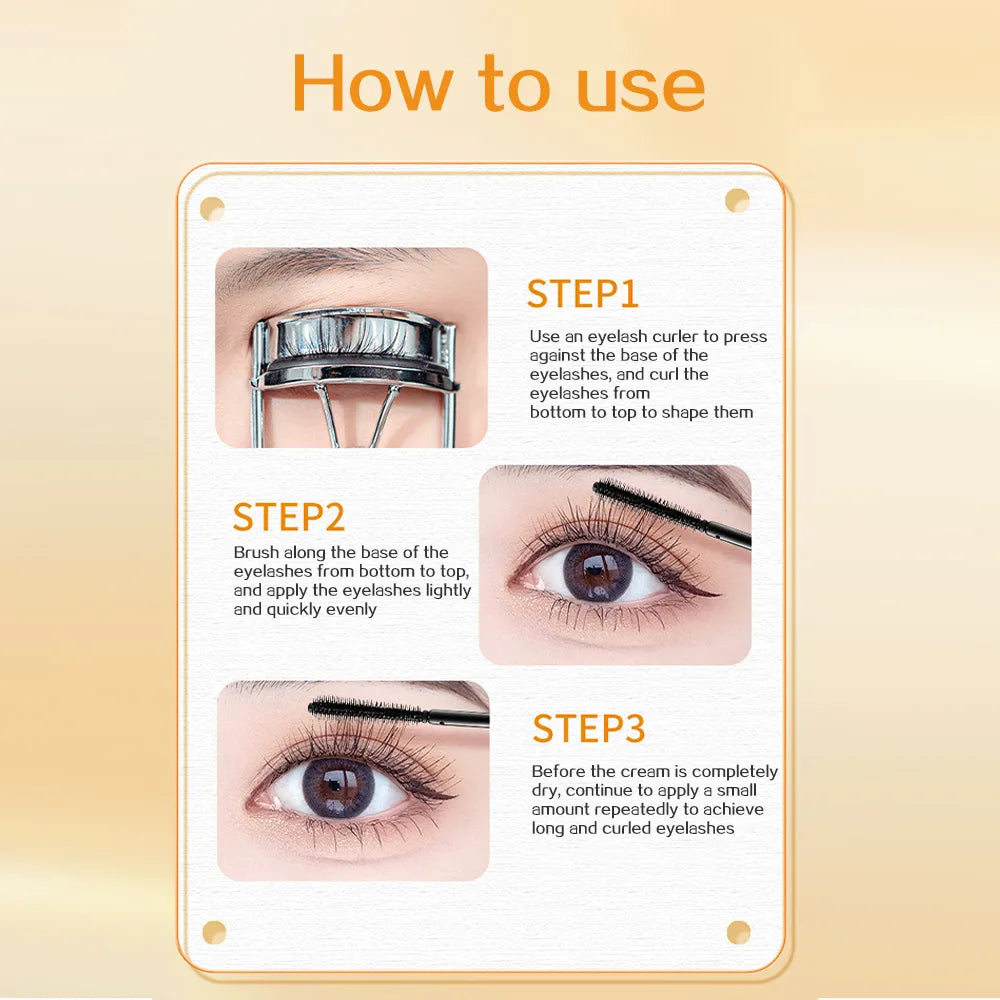 GECOMO slim three-dimensional mascara, each eyelash is clearly curled and does not smudge, long-lasting eyelash primer