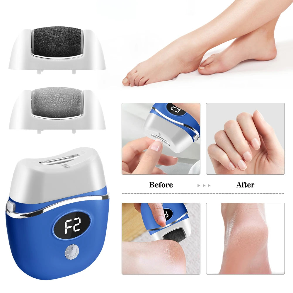 Electric Foot Grinder with Digital Display Rechargeable Callus Remover IPX4 Portable Foot File Heel Dead Skin Callu Removal Tool