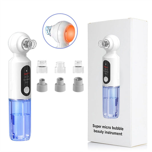 Hot Compress Blackhead Remover Skin Tag Remover Deep Dirt Skin Cleaning Machine with 6 Suction Heads Electric Beauty Device