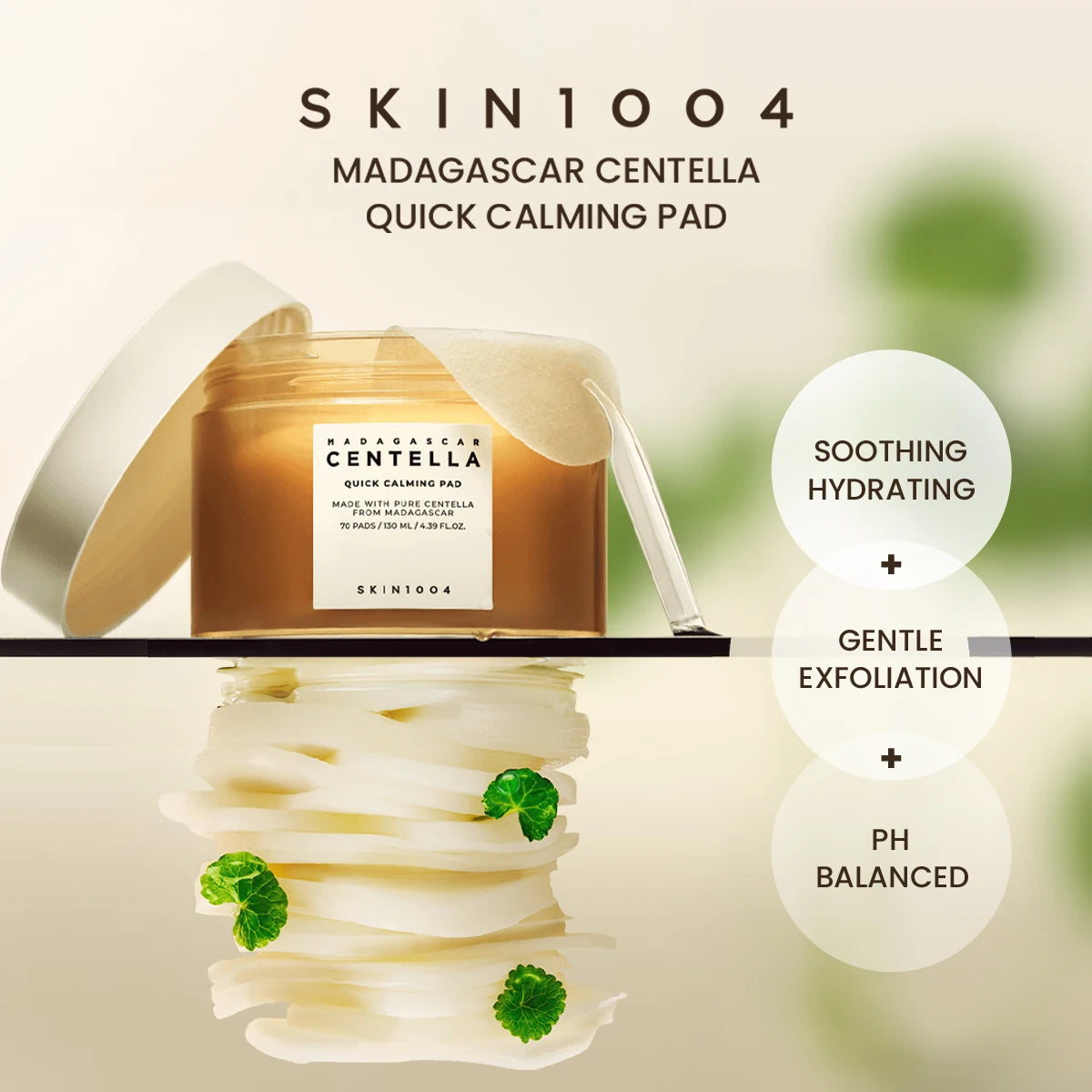 SKIN1004 MADAGASCAR CENTELLA PAD,Essence-Infused Pad Texture,For A Radiant Glow,Moisture Lock,K-Beauty,Korean Makeup