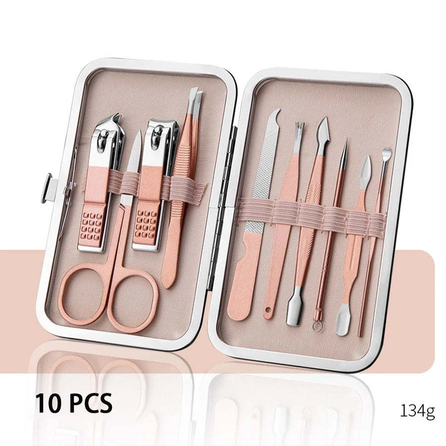 High Quality Stainless Steel 18 Pcs set Beauty Nail Repair Including Foot And Eyebrow Trimming Eagle Nose Pliers Manicure Kit