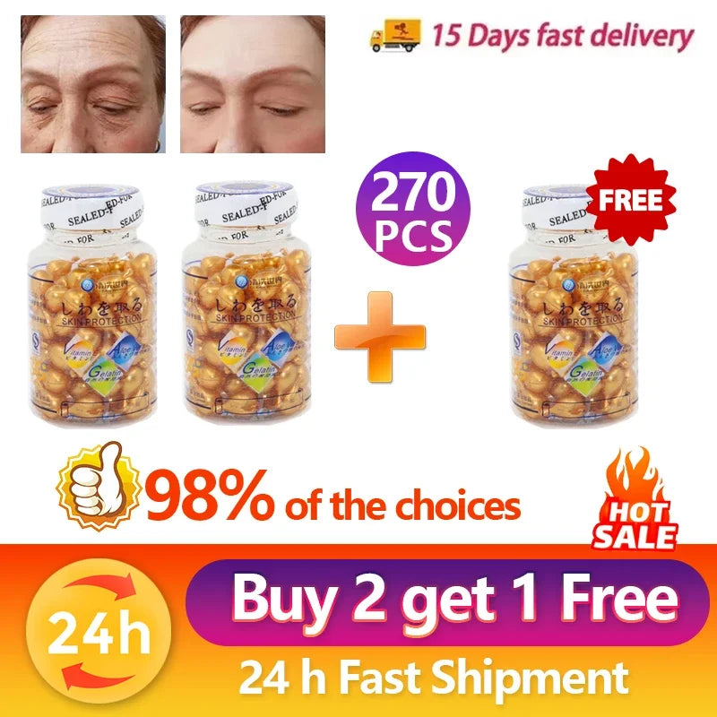 Vitamin E Anti-Wrinkle Serum Firming Fade Fine Lines Brightening Tighten Saggin Repair Deep Hydration Anti Aging Korean Skincare