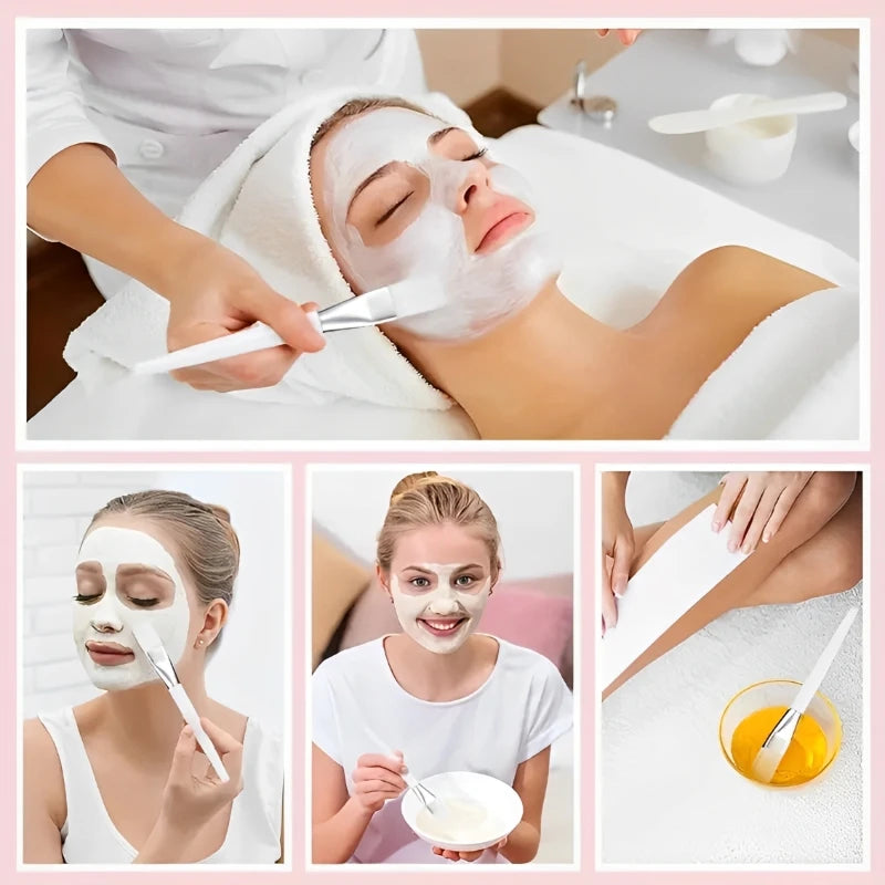 2/4/6/12pcs Facial Mask Brush Soft-head Facial Applicator Brush with Clear Plastic Handle for Spa & Salon Use Skin Care Tools