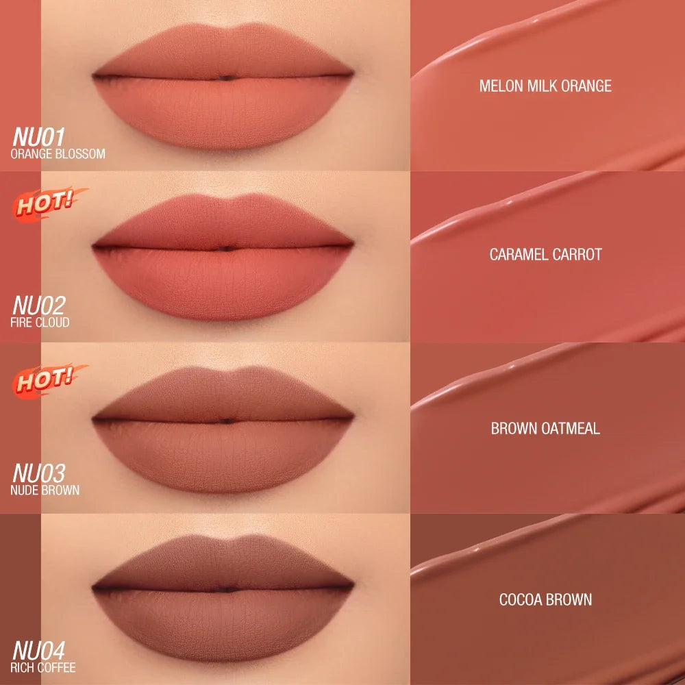 Velvet Matte Lipstick Ultra Pigmented Long Lasting Waterproof Lip Gloss Smudge Proof Non Sticky Hydrating Lip Stain
