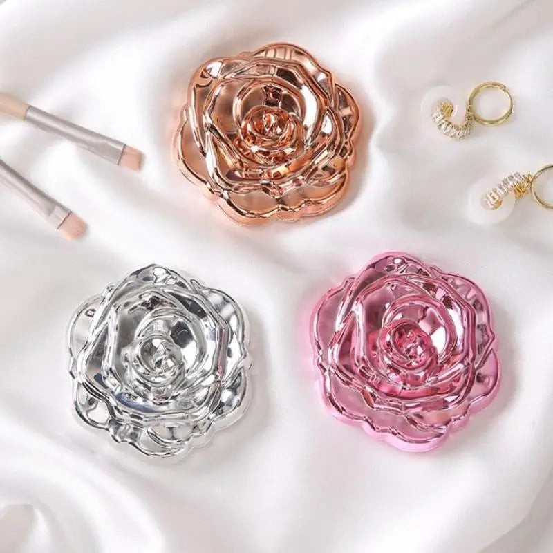 1PCS Portable Mini Mirror Retro Rose Flower Small Pocket Makeup Mirror Double Sided Hand Mirrors Compact Cosmetic Beauty Tool