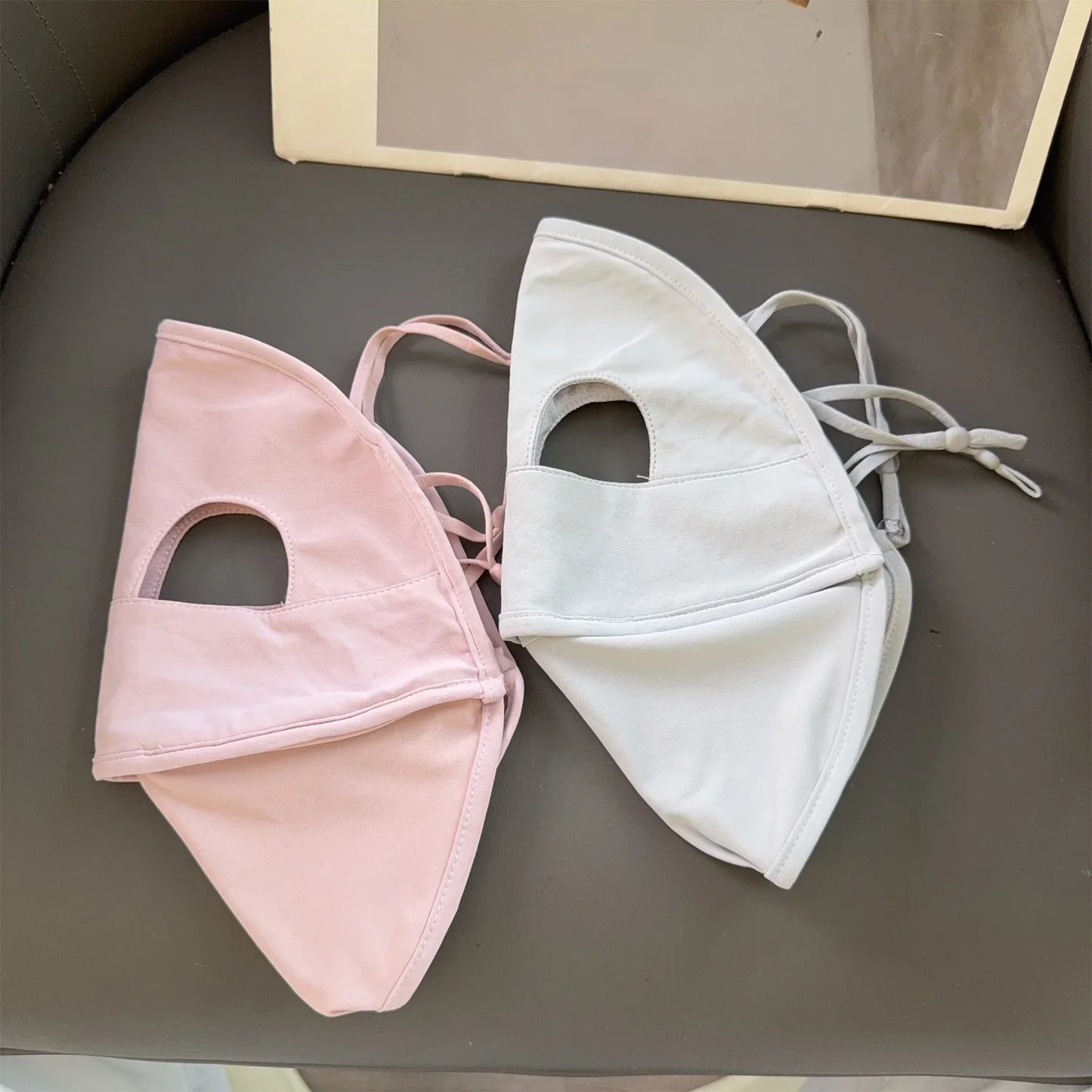 Summer Full Cover Face Mask Sunscreen Mask Ice Silk Nylon Sun Protection Soft Breathable Outdoor Sports Anti-UV Face Cover Scarf