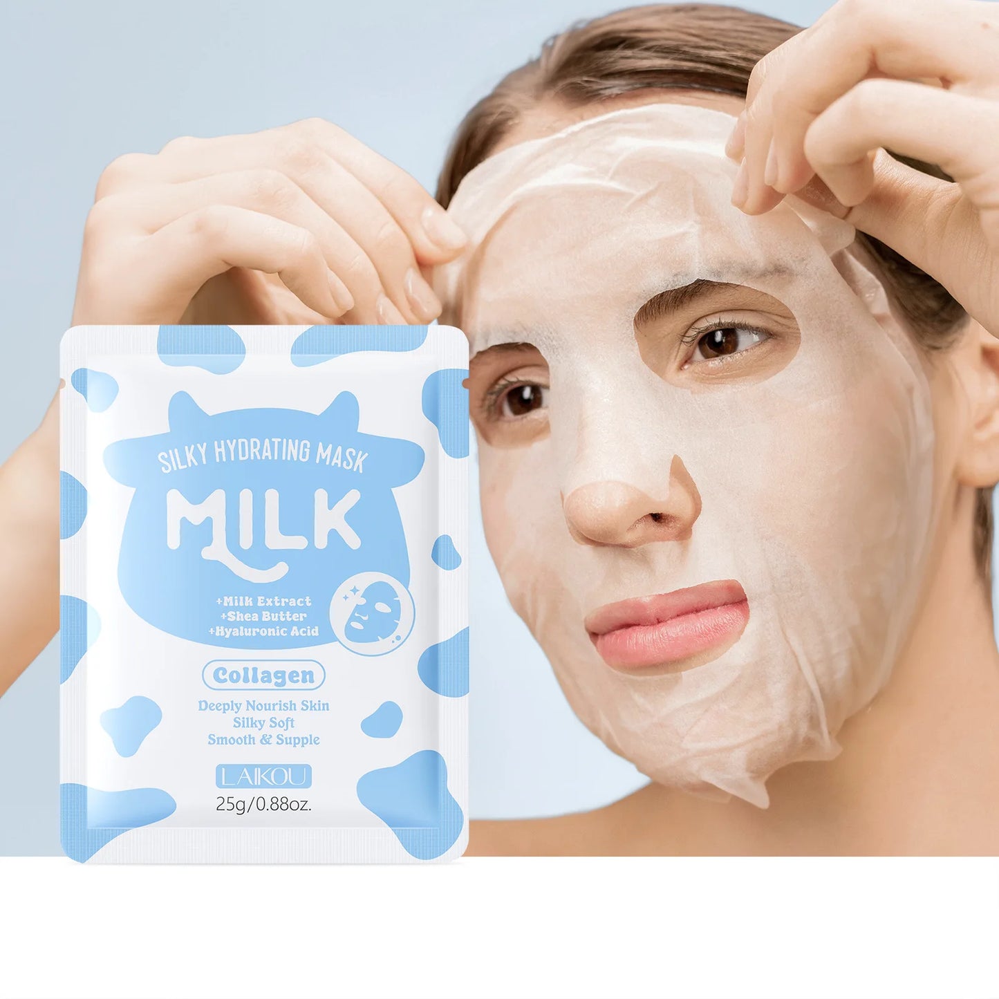 Milk Facial Sheet Mask 25g Hydrating Moisturizing Face Mask For Dry Sensitive Skin Daily Deep Nourish Essence Mask With Natural