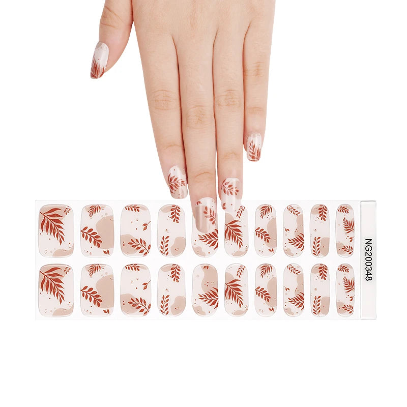 1 Sheet UV Lamp Cured Gel Nail Patch Slider Adhesive Full Cover Long Lasting Gel Nail Sticker Nail Beauty Hardening Tool