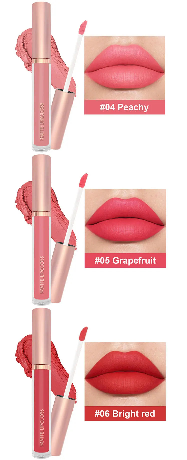 Matte Liquid Lipstick Set 6Colors Waterproof Sweat Proof Lip Glaze Long Lasting Moisturizing LipGloss No Smudge makeup Cosmetics