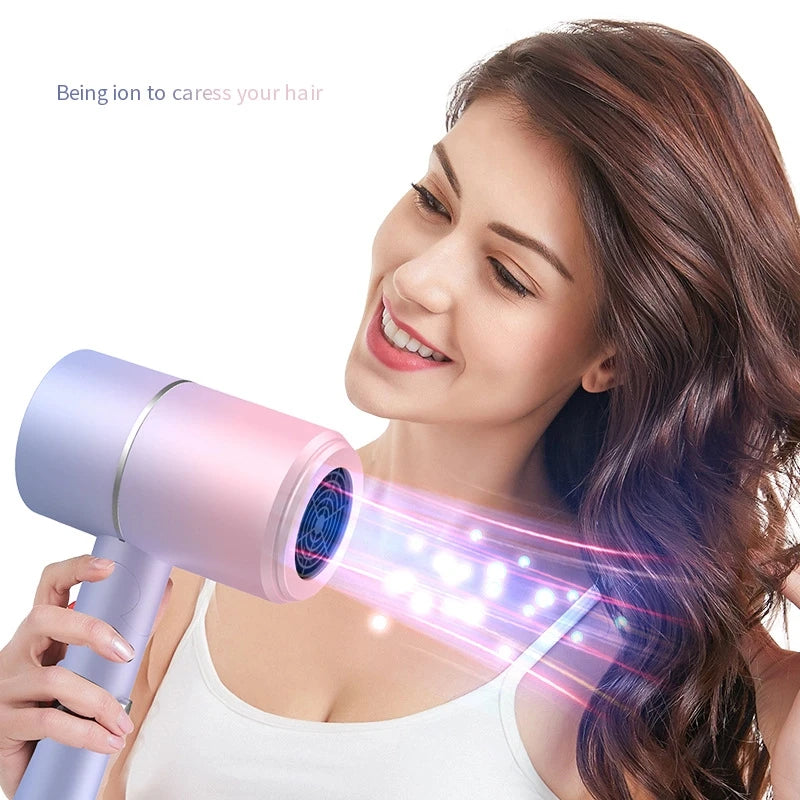 Folding Hairdryer High Power Negative Ion Hair Dryer Home Thermostatic Travel Portable Silent Hair Brush Dryer 2025