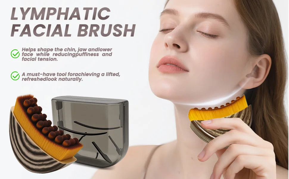 Face Brush Lymphatic Contour Face Brush Dry Brushing Lymphatic Drainage Massager for Face Chin Jawline Sculpting Beauty Tool
