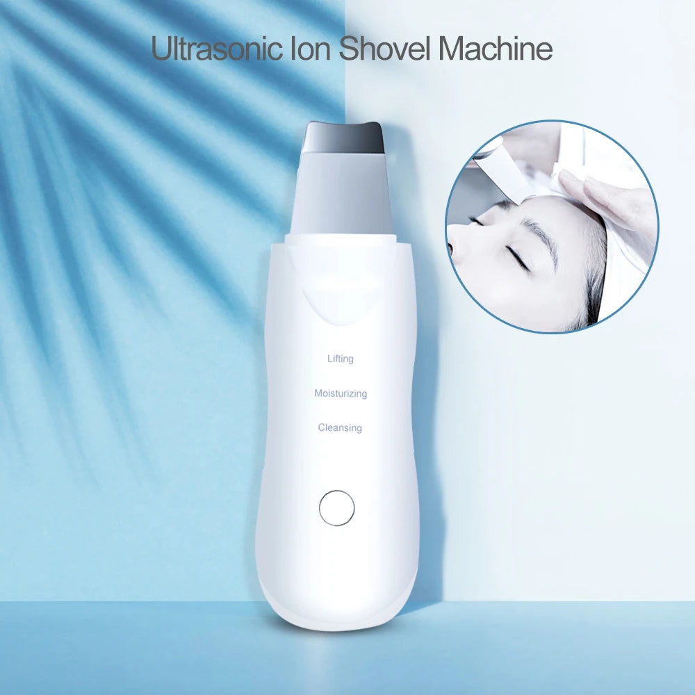 Vibration Face Skin Scrubber Blackhead Remover Facial Pore Cleaner Face Lifting Deep Clean Face Skin Tool Vibration Face Spatula