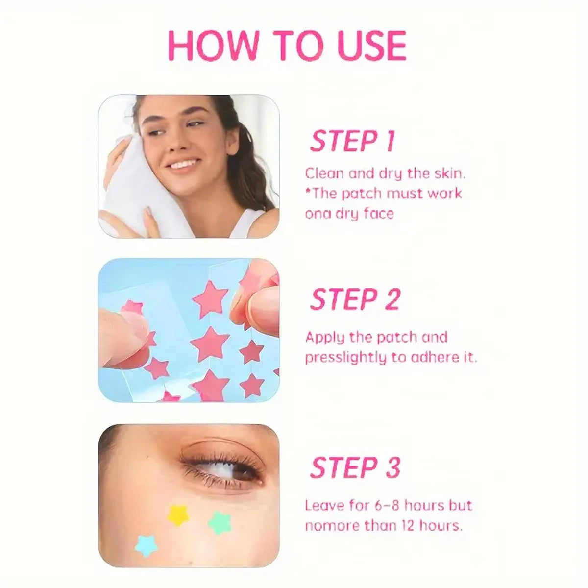 200PCS Star Facial Acne Patch Water Colloidal Acne Patch Multiple Sizes Absorbent Coverage Acne Patch, Gentle Skincare