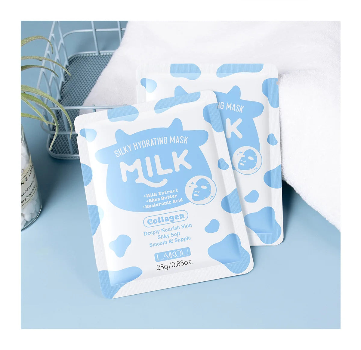 Milk Facial Sheet Mask 25g Hydrating Moisturizing Face Mask For Dry Sensitive Skin Daily Deep Nourish Essence Mask With Natural