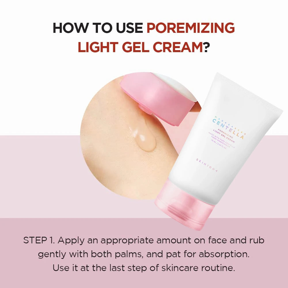 Korean Skincare Centella Poremizing Light Gel Cream 75ml Pores Care Deep Hydration Facial Creams Skincare Beauty Products