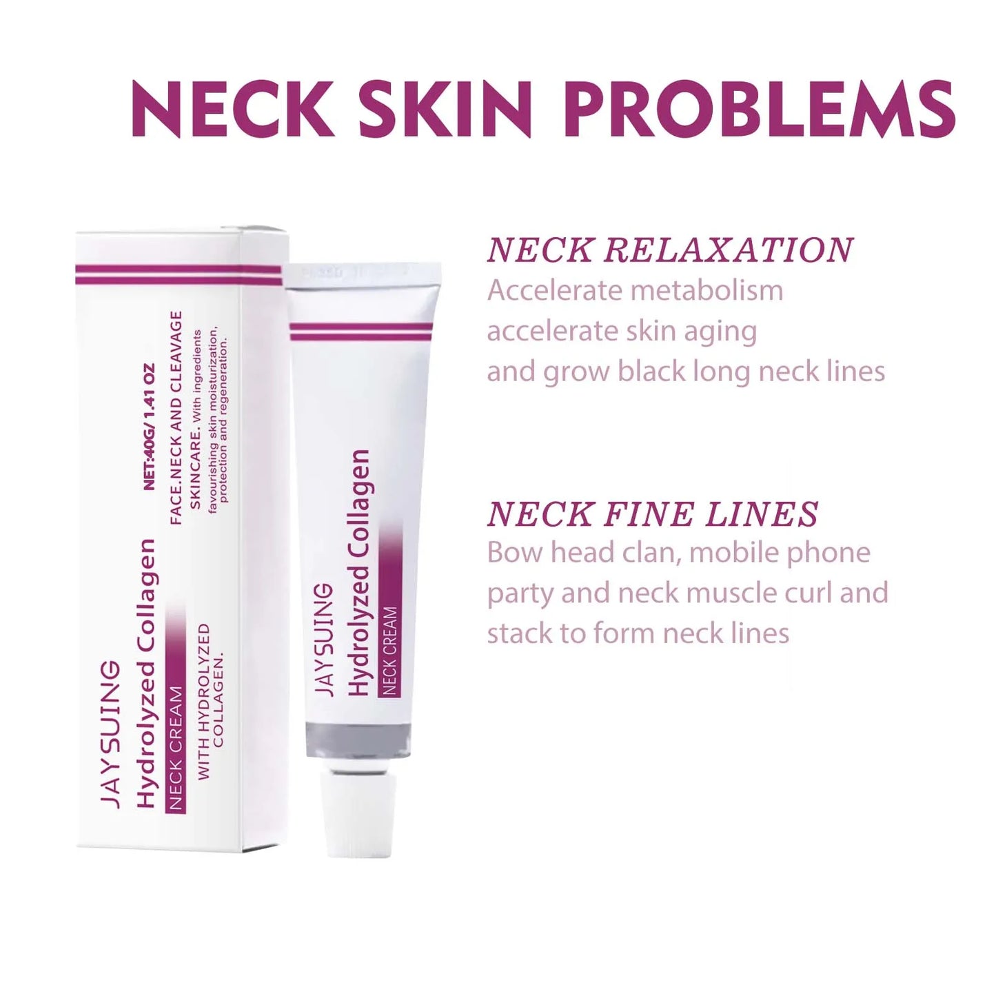 Hydrolyzed Collagen Neck Cream Firming Lifting Eliminate Neck Fine Lines Neck Remove Double Chin Rejuvenation Cream SkinCare
