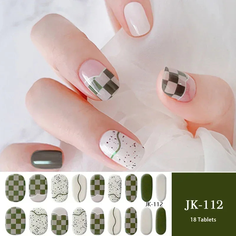 1 Sheet UV Lamp Cured Gel Nail Patch Slider Adhesive Full Cover Long Lasting Gel Nail Sticker Nail Beauty Hardening Tool