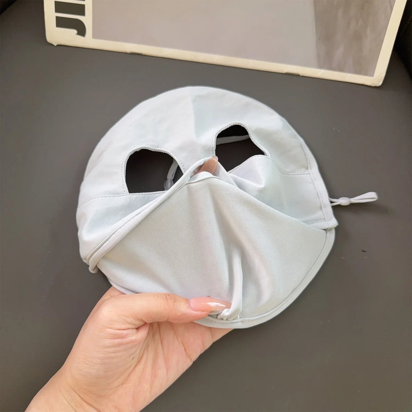 Summer Full Cover Face Mask Sunscreen Mask Ice Silk Nylon Sun Protection Soft Breathable Outdoor Sports Anti-UV Face Cover Scarf